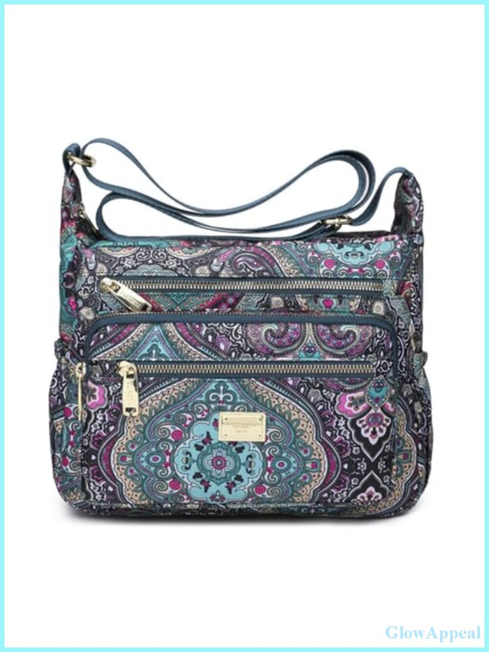 Waterproof Nylon Crossbody Bag Multi Pocket Shoulder Travel Purse